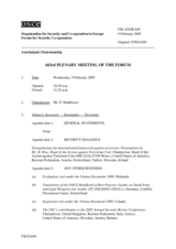 Journal of the 443rd Plenary Meeting of the Forum for Security Co-operation