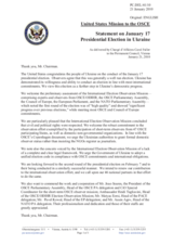Statement by the Delegation of the United States on Presidential Elections in Ukraine held on 17 January 2010