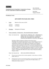 Journal of the 600th Plenary Meeting of the Forum for Security Co-operation (es)