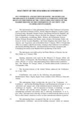 Document of the Stockholm Conference, 1986