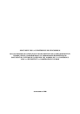 Document of the Stockholm Conference, 1986 (fr)