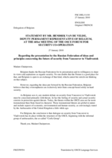 Statement by the Delegation of Belgium in response to the proposal by the Russian Federation for a treaty on European security