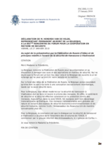 Statement by the Delegation of Belgium in response to the proposal by the Russian Federation for a treaty on European security (fr)