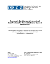 Best practices for the legal framework of renewable energy