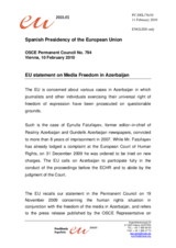 Statement by the Spanish Presidency of the Council of the European Union on media freedom in Azerbaijan