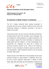 Statement by the Spanish Presidency of the Council of the European Union on media freedom in Uzbekistan