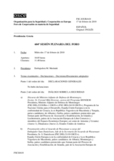 Journal of the 604th Plenary Meeting of the Forum for Security Co-operation (es)