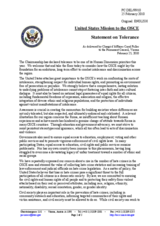 Statement by the Delegation of the United States on Tolerance