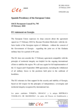 Statement by the Spanish Presidency of the Council of the European Union on Georgia
