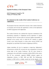 Statement by the Spanish Presidency of the Council of the European Union on the results of the London Conference on Afghanistan