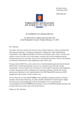 Statement by the Delegation of Norway on the results of the London Conference on Afghanistan