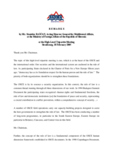 Remarks by Stanislav Rascan of the Slovenian Ministry of Foreign Affairs at the High-Level Tripartite Meeting, Strasbourg