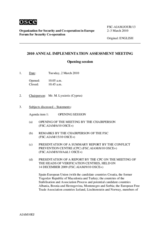 Journal of the 2010 Annual Implementation Assessment Meeting