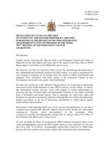 Statement by the Delegation of Canada in response to the report by the OSCE Representative on Freedom of the Media, Miklos Haraszti