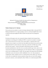 Statement by the Delegation of Norway on Conflict Prevention and Crisis Management in the OSCE area