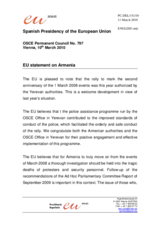 Statement by the Spanish Presidency of the Council of the European Union on Armenia