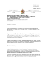Statement by the Delegation of Canada on the appointment of the new Representative on International Women's Day