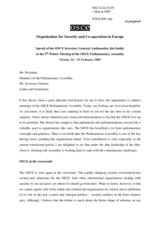 Speech of the OSCE Secretary General, Ambassador Ján Kubis