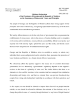 Declaration of the President of Georgia, Mikheil Saakashvili and the President of the Republic of Moldova, Vladimir Voronin, on the Supremacy of Democratic Values and Principles