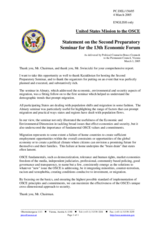 Statement by the Delegation of the United States of America on the Second Preparatory Seminar for the 13th Economic Forum, which took place on 24 and 25 January 2005 in Almaty, Kazakhstan