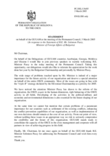 Statement by the Delegation of Moldova and the behalf of Azerbaijan, Georgia and Ukraine in response to Mr. Solomon Passy, Minister of Foreign Affairs of the Republic of Bulgaria