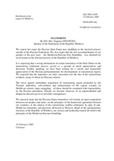 Statement by Mrs. Eugenia Ostapciuc, speaker of the Parliament of the Republic Moldova on  principles of Moldovan-Russian friendship