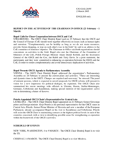Report on the activities of the OSCE Chairman-in-Office