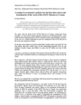 Interview with the Head of the OSCE Mission to Croatia, Zadarski list