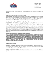 Report on the activities of the OSCE Chairman-in-Office