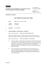 Journal of the 446th Plenary Meeting of the Forum for Security Co-operation (es)