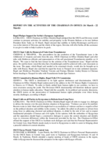 Report on the activities of the OSCE Chairman-in-Office