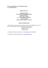 Media information, Conference on Globalization