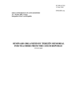 Seminars organized by Terezin Memorial for Teachers from the Czech Republic