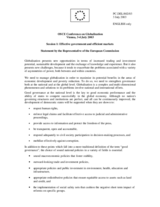 Statement by the Representative of the European Commission, session 1 Statement by the Representative of the European Commission, session 1