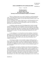 Keynote address by Maria Livanos Cattaui, International Chamber of Commerce, session 1 Keynote address by Maria Livanos Cattaui, International Chamber of Commerce, session 1