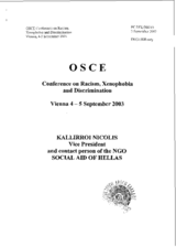 Contribution by Kallirroi Nicolis, Vice President and contact person of Social Aid of Hellas