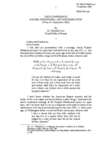 Keynote speech by Mustafa Ceric, Grand Mufti of Bosnia