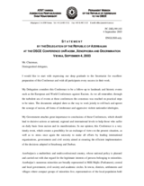 Statement by the Delegation of the Republic of Azerbaijan, session 1