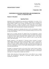 Speech and recommendations by the Delegation of Turkey, session 3