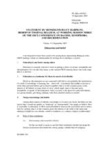 Statement by Monseigneur Guy Harpigny, Bishop of Tournai, Belgium, working session 3