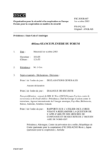Journal of the 401st Plenary Meeting of the Forum for Sercurity Co-operation (fr)