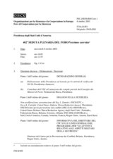 Journal of the 402nd Plenary Meeting of the Forum for Security and Co-operation/Corrected reissue (it)