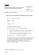 Journal of the 402nd Plenary Meeting of the Forum for Security and Co-operation/Corrected reissue (fr)