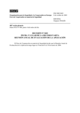 Forum for Security Co-operation Decision No. 8/03 (es)