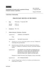 Journal of the 399th Plenary Meeting of the Forum for Security Co-operation