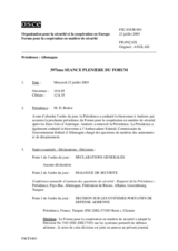 Journal of the 397th Plenary Meeting of the Forum for Security Co-operation (de)