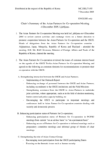 Chair's Summary of the Asian Partners for Co-operation Meeting