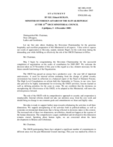 Statement by the Minister of Foreign Affairs of Slovakia