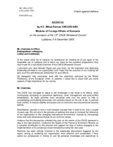 Address by the Minister of Foreign Affairs of Romania