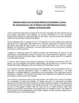 Statement by the Foreign Minister of the Republic of Cyprus